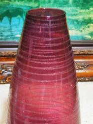 20087-ÇOK ŞAHANE BORDO RENK MURANO CAM VAZO