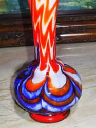 20089-MUHTEŞEM GÜZELLİKDE KIRÇILLI MURANO CAM VAZO