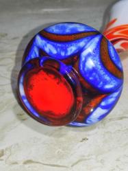 20089-MUHTEŞEM GÜZELLİKDE KIRÇILLI MURANO CAM VAZO