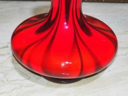 2091-MUHTEŞEM GÜZELLİKDE KIRMIZI RENK MURANO CAM VAZO