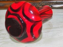 2091-MUHTEŞEM GÜZELLİKDE KIRMIZI RENK MURANO CAM VAZO