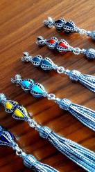 Tesbih Püskülü GÜMÜŞ renkli mineli