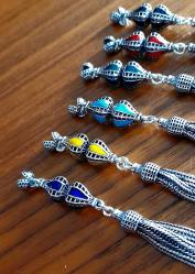 Tesbih Püskülü GÜMÜŞ renkli mineli