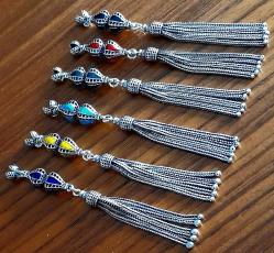 Tesbih Püskülü GÜMÜŞ renkli mineli