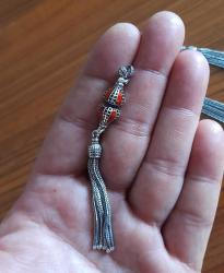 Tesbih Püskülü GÜMÜŞ renkli mineli