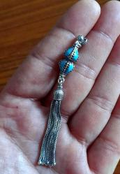 Tesbih Püskülü GÜMÜŞ renkli mineli