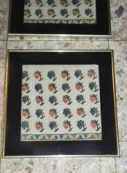 11515-ÇOK ŞAHANE EL EMEĞİ GÖZ NURU HESAP İŞİ İŞLEMELİ 2 ADET 30 CM X 30 CM ÇAPINDA  PİRİNÇ ÇERÇEVELİ DUVAR PANOSU