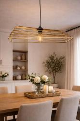 ✨Aluminyum kullanılarak monte edilen dikdörtgen girdap avize...