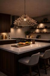 ✨Aluminyum kullanılarak monte edilen floral dantel temalı, girdap avize...