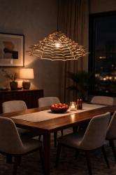 ✨Aluminyum kullanılarak monte edilen floral dantel temalı, girdap avize...