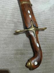 KILIÇ, HANÇER,  KAMA..Eski Antep işi Sedef kakma., 84 cm.
