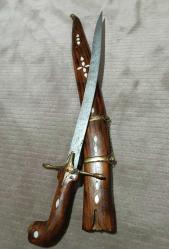 KILIÇ, HANÇER,  KAMA..Eski Antep işi Sedef kakma., 84 cm.