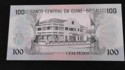 1990 YILI GUINEA BISSAU 100 PESOS   HİÇ KULLANILMAMIŞTIR.