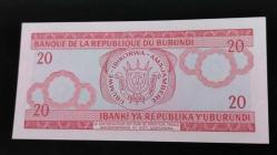 2005 YILI BURUNDİ 20 FRANK  HİÇ KULLANILMAMIŞTIR.