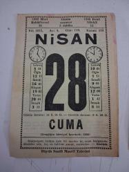 BÜYÜK SAATLİ MAARİF TAKVİMİ 28 Nisan 1972 Cuma - TAKVİM YAPRAĞI