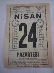 BÜYÜK SAATLİ MAARİF TAKVİMİ 24 Nisan 1972 Pazartesi - TAKVİM YAPRAĞI