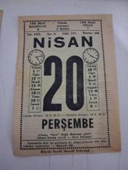 BÜYÜK SAATLİ MAARİF TAKVİMİ 20 Nisan 1972 Perşembe - TAKVİM YAPRAĞI