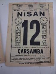 BÜYÜK SAATLİ MAARİF TAKVİMİ 12 Nisan 1972 Çarşamba - TAKVİM YAPRAĞI