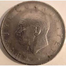 Türkiye 1970 1 Lira Başak ve Ay Yıldız Temalı - TC Ters