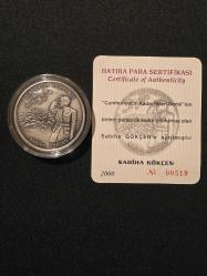 2000 Yılı Sabiha Gökçen İlk Kadın Pilotumuz Darphane Gümüş Hatıra Parası Sertifikalı