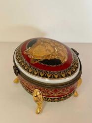 limoges france el yapımı Versace Medusa Blue koleksiyonuna ait porselen takı kutusu