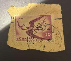 Türk Pulu - Turkish Stamp -Postadan Geçmiş Pul Filateli -Beşiktaş 1960  Damgalı -KIRLANGIÇ KUŞLARI TEMALI PUL, 40 PARA - Türkiye Cumhuriyeti - NOSTALJİK DOĞUM GÜNÜ HEDİYESİ