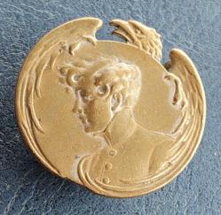 LOT.15 » Fransa, II. Napolyon ve Kartal Temalı Hatıra Broş/Madalyon. Mükemmel ve Detaylı Rölyef. 19. YY Sonları. İğneli Pim Yeri Eksik. Bronz-Bakır. (27 mm)