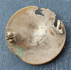 Fransa, II. Napolyon ve Kartal Temalı Hatıra Broş/Madalyon. Mükemmel ve Detaylı Rölyef. 19. YY Sonları. İğneli Pim Yeri Eksik. Bronz-Bakır. (27 mm)