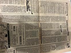 DÜNYA GAZETESİ - DOĞUM GÜNÜ HEDİYESİ (TURKISH NEWSPAPPER) - 14 OCAK 1971 - SADECE TEK YAPRAKTIR -Bedii Faik-Cemil Sena-Orman suçları için af çıkarılıyor-Özel Yüksek Okullar Kanunu tadil edilecek-Banka soyguncularından ikisinin kimliği tesbit edildi-Trafik kazasında 11 kişi öldü-Posta Biriktirme Sandığı kanun tasarısı hazırlandı-Kiralık katil doktoru öldürmekten vazgeçti-Bazı köylerle irtibat temin edilemedi-Hacı adayları için 13 gün uçuş programı tespit edildi-A P Meclis Grubunda gençlik olayları görüşüldü-Gebe sanılan kadında 18 kilo esrar bulundu-Ünlü cazcılar Ankarada-Türk İş siyasi amaçlara alet edilmeyecek-İlle nane-Politika-İnanmak ve iman etmek-Otomobil hastalıkları-Hurriyet duygusu-Dil köşesi-Dışardan-Uğursuz para-Takvim