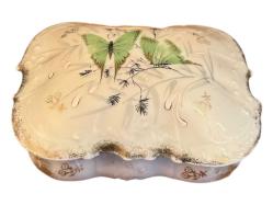 Fransız Limoges 19. YY. Üretimi El Boyama Porselen Bonboniyer 12 x 9 x 5 cm ölçülerinde