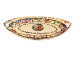 Avusturya Vienna Üretimi Porselen Minik Sunumluk Dekor Tabağı 15,5 cm uzunluğunda.