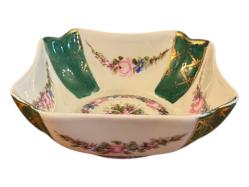 Fransız Limoges Poselen Kase Sunumluk 13x13x5 cm ölçülerinde