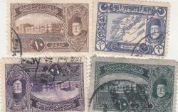 OSMANLI DÖNEMİ SULTAN REŞAD PORTRELİ 1 - 10 - 10 - 10 4 FARKLI RENK PUL / GÖRÜNEN KONDİSYON