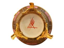 Fransız Fabienne Jouvin Paris Damgalı Pirinç Menteşeli Porselen Yumurta Bonboniyer 15 cm yüksekliğinde 9 cm çapında