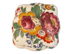 Fransız Limoges Porselen El Boyama Aykırı Form Bonboniyer 15x15x10 cm ölçülerinde