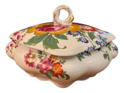 Fransız Limoges Porselen El Boyama Aykırı Form Bonboniyer 15x15x10 cm ölçülerinde