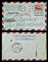 +++ AMERİKA ZARF-ANTİYE AIR MAIL      1953   10C   - DAMGALI , HALİYLE