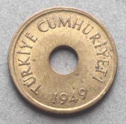 1949 Yılı 1 Kuruş ÇİL (Delikli 1 Kuruş) TCM3125