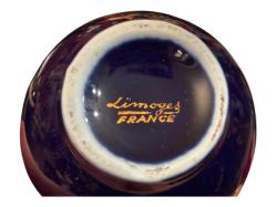 Fransız Limoges Porselen El Boyama Vazo 19 cm yüksekliğinde