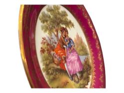 Fransız Limoges 16 cm Çapında Fragonard Temalı Porselen Dekor Tabağı