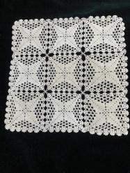 25x25 kare dantel örtü 6 adet krem rengi