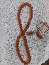 Kehribar kolye ve küpe takımı hiç kullanılmamış sertifikalı antika