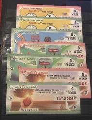 PİYANGO BİLETLERİ - DEĞİŞİK YILLAR - FARKLI 7 ADET