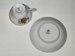 20119-KOLEKSİYONLUK FINE PORCELAIN DAMGALI KAHVE FİNCANI