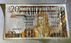 GIBRALTAR 20 POUNDS 1986 P 23 CHOICE UNC LESS (TK 19 750) ÇİL-