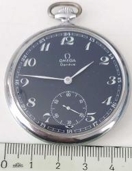 SWISS İSVİÇRE OMEGA MARKA ORİJİNAL ANTİK KURMALI MUHTEŞEM BAKIMLI SİYAH KADRAN CEP SAATİ 1RRR1AA1 ÇOK NADİR