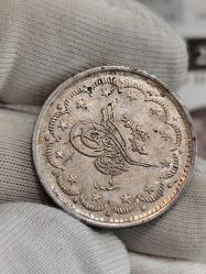 Sultan Abdülmecid 1255/7 Gümüş 5 Kuruş Çil Nadir