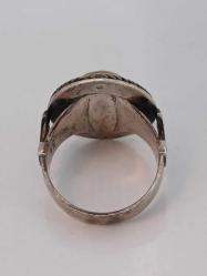 GÜMÜŞ YÜZÜK, KEHRİBAR TAŞLI, USTA İŞÇİLİKLİ , CMZ DAMGALI,