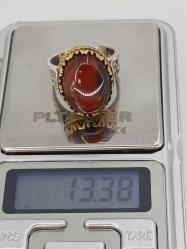 GÜMÜŞ ERKEK YÜZÜK, AKİK TAŞLI