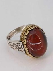 GÜMÜŞ ERKEK YÜZÜK, AKİK TAŞLI